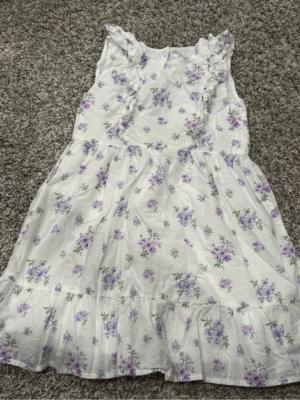 Gymboree White Dress with Lavender Floral Print